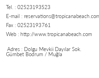 Tropicana Beach Hotel iletiim bilgileri